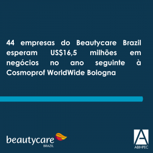 44 empresas do Beautycare Brazil esperam US$16,5 milhões em negócios no ano seguinte à Cosmoprof WorldWide Bologna