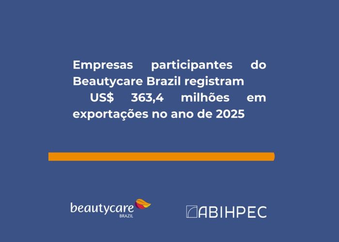 Empresas participantes do Beautycare Brazil registram  US$ 363,4 milhões em exportações no ano de 2025